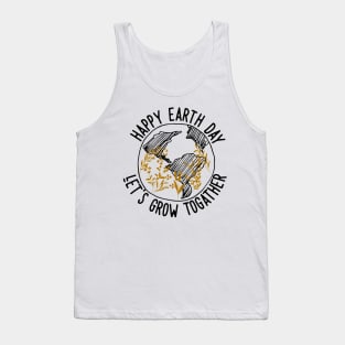 Happy Earth Day One Line Art Flowers Tank Top